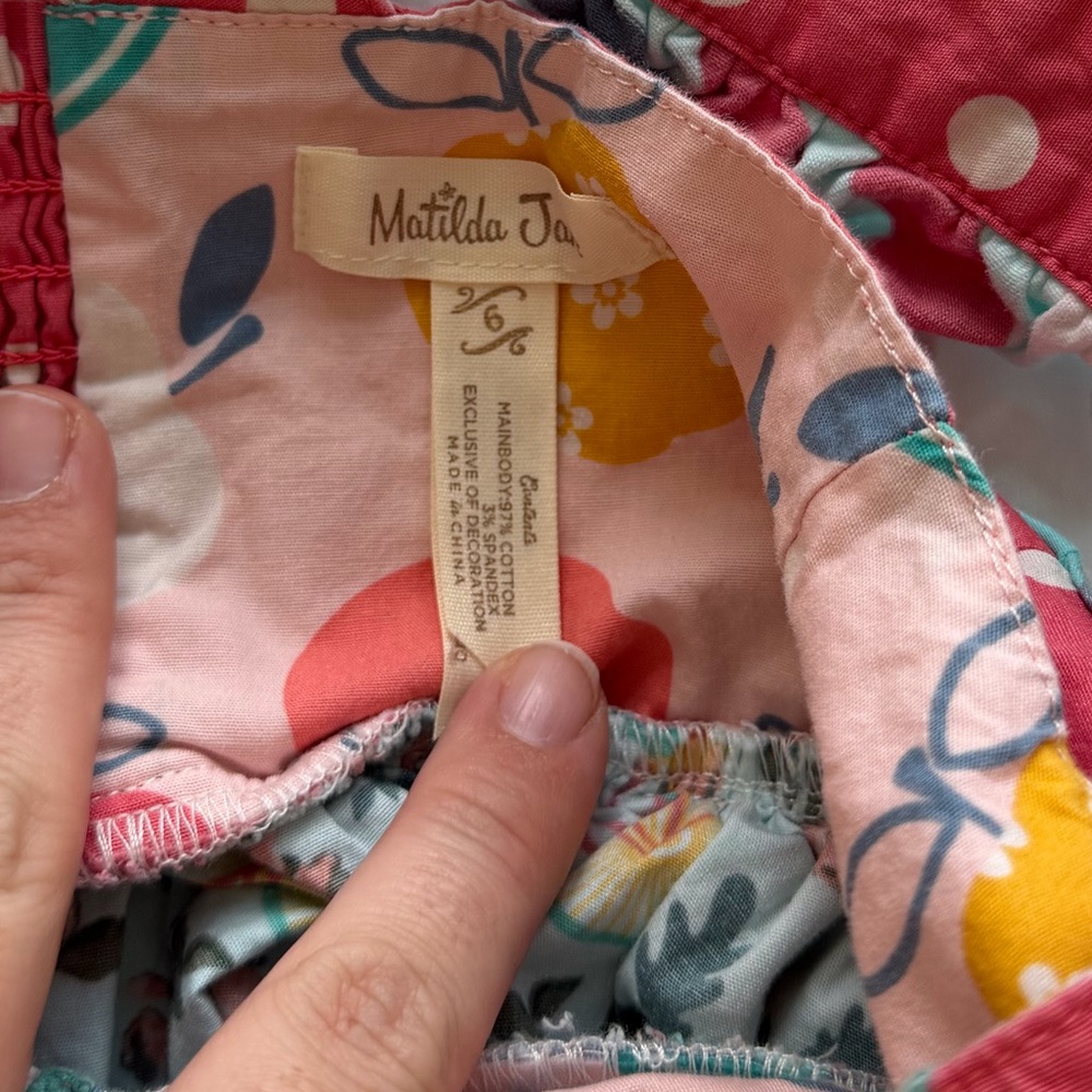 Matilda Jane Dress Ruffle Wonderment Bikes and Books Floral size 6 Pink - Picture 6 of 6